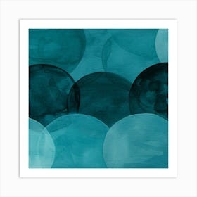 Blue Watercolor Circles Art Print