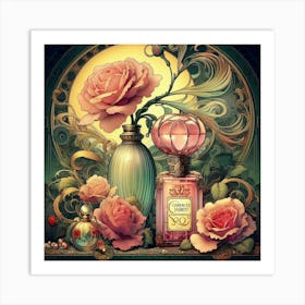 Roses And Perfume Art Print