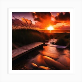 Sunset On The Beach 1054 Art Print