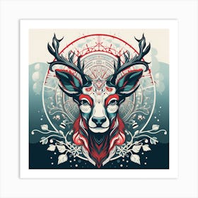 Deer Head 3 Art Print