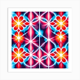 Abstract cosmic Flower Pattern  Art Print