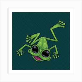 Happy Green Tree Frog Art Print