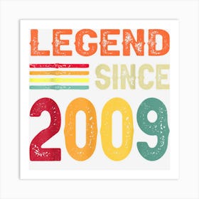 Vintage Legend Since 2009 13th Birthday 13 Years Old Gifts Art Print