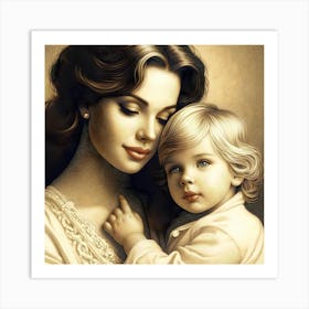 Mother And Child Happy Mother's Day 20 Art Print