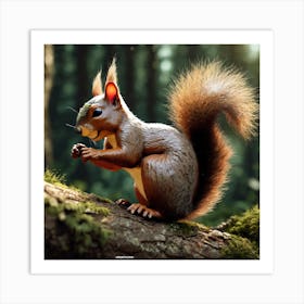 Squirrel In The Woods 55 Art Print