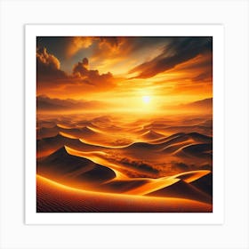 Sunset In The Desert 2 Art Print