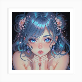 Cute Girl With Hands Together(1) Art Print