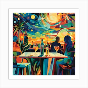 Night At The Bar Art Print