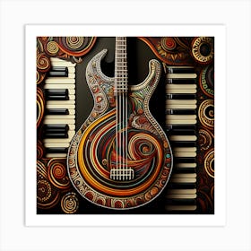 Abstract Guitar And Keyboard Art Print