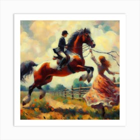 Girl And A Horse 6 Art Print