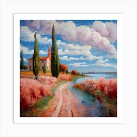 Cerulean Twilight Reflections Art Print