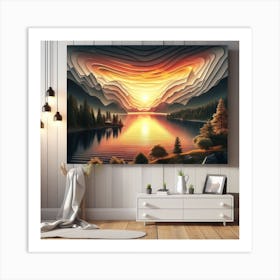 Sunset In The Mountains 2 Art Print