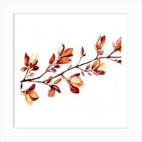 Autumn Leaves Watercolor Painting 1 Art Print