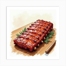 Bbq Ribs Art Print