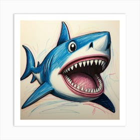 Shark Drawing 5 Art Print