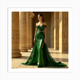 Emerald Evening Gown Art Print