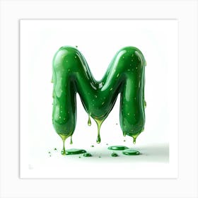 Green Letter M Art Print