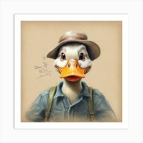 Duck In A Hat 6 Art Print