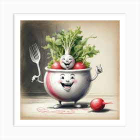 Radish Bowl Art Print