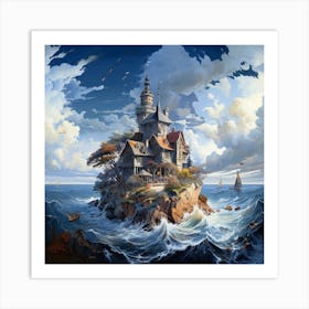 Castle On An Island 1 Art Print