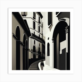 Black And White Alleyway Art Print