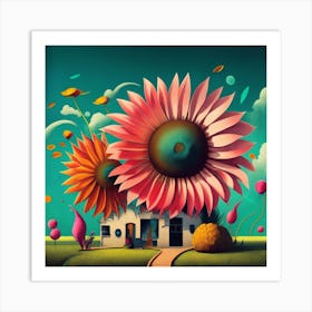 House Of Sunflowers Art Print