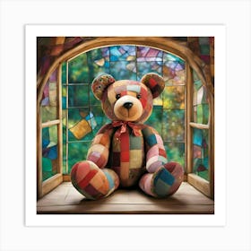 Patchwork Bear 1 Art Print