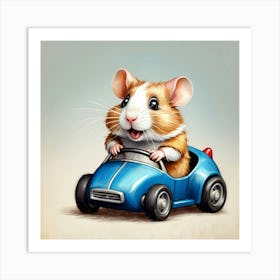 Hamster In A Car 7 Art Print