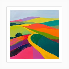 Colourful Abstract The South Downs England 1 Art Print