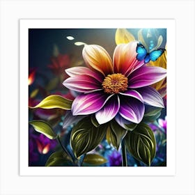 Flower Wallpaper 1 Art Print