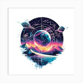 Space Tee.Generated AI. Wall Art Print 3 Art Print