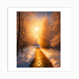 Path In The Snow Art Print