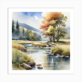 Watercolor Landscape Art Print