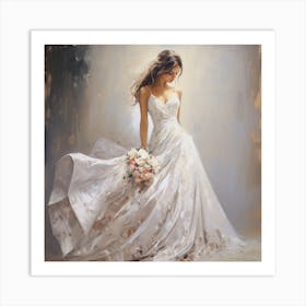 Bride In White Dress 1 Art Print