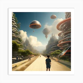 Futuristic Cityscape 216 Art Print