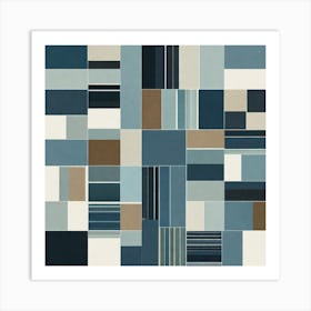 Minimalist Flat Art, checks pattern, 214 Art Print