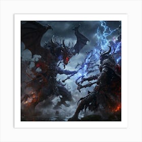 Two Demons Fighting 1 Art Print