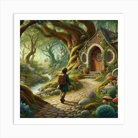 Strolling Into The Garden Of Amsterdam S Hidden Arboretum, Discovering Fairy Grottos Style Whimsical Fantasy Illustration (2) Art Print