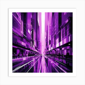 Purple Cityscape 3 Art Print