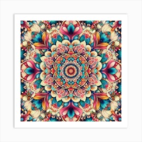 Flowers Mandala 3 Art Print