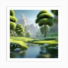 Landscape With Trees 2 Art Print