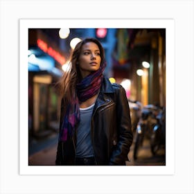 Portrait Of A Woman In A City Art Print