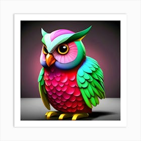 Colorful Owl 29 Art Print