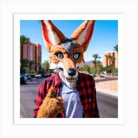 Fox Mask 4 Art Print