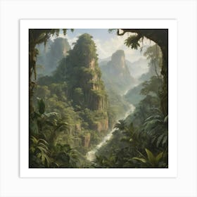 Jungle River paintings art print 5 Art Print