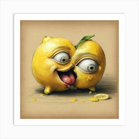 Funny Lemons Art Print