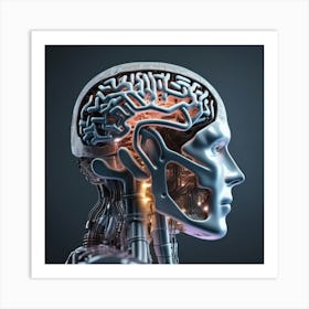 Human Brain With Artificial Intelligence 26 Art Print