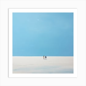 Two People Walking In The Desert Art Print