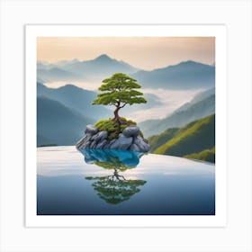 Zen Tree In Water Art Print