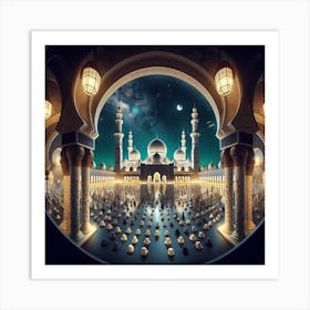 Islamic Mosque At Night 2 Art Print